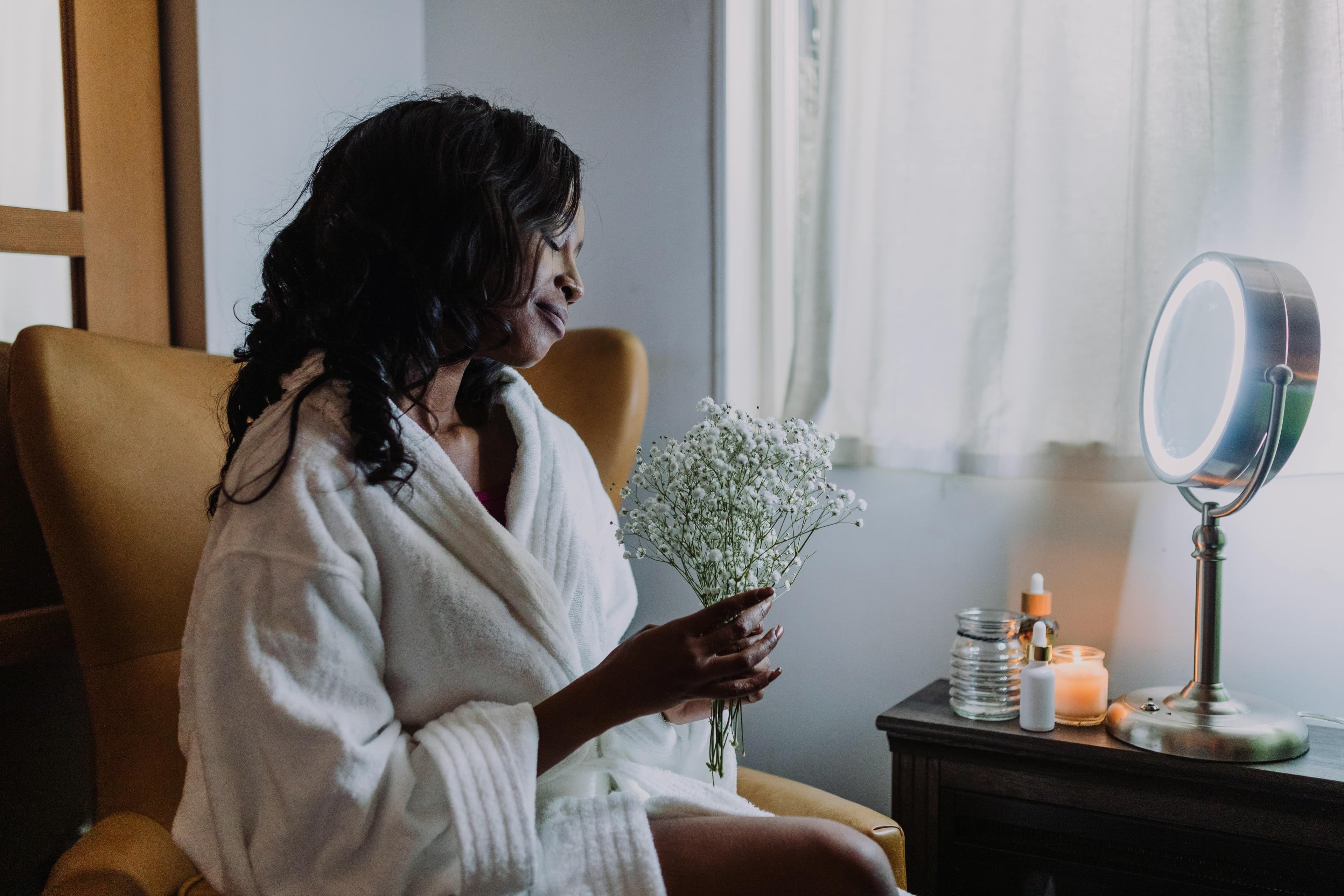 Wellness ritual with herbal products